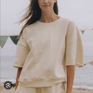 Daily drills short sleeve sweatshirt tan XS/S